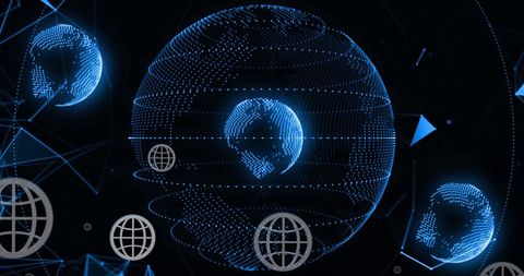 Digital Globe Displaying Global Data Connections - Download Free Stock Images Pikwizard.com