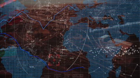 Global Connection Lines on World Map Highlighting Pandemic Impact
