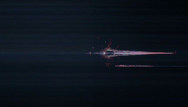 Futuristic Digital Glitch in Cyberpunk Style with Copy Space