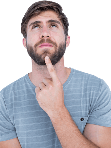 Thoughtful Young Man Contemplating with Transparent Background - Download Free Stock Videos Pikwizard.com