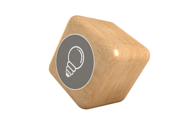 Wooden Cube with Light Bulb Icon, Transparent Background, Idea and Creativity Concept - Download Free Stock Videos Pikwizard.com