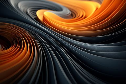 Abstract Flowing Orange and Black Swirls