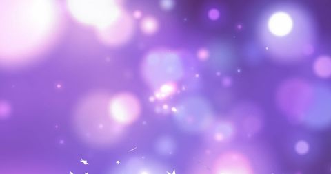Christmas Stars Falling on Twinkling Purple Lights Background