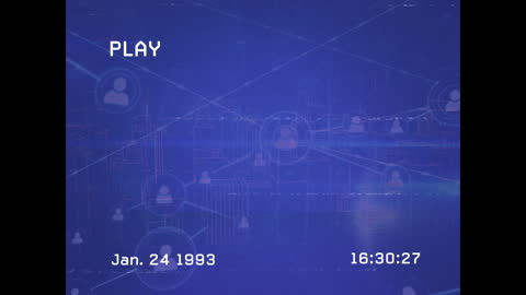 Digital Data Processing Network Interface on Blue Background