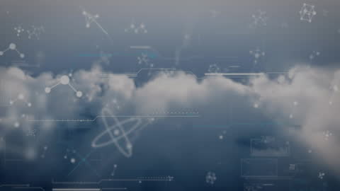 Abstract Scientific Visual of Molecular Structures in the Sky