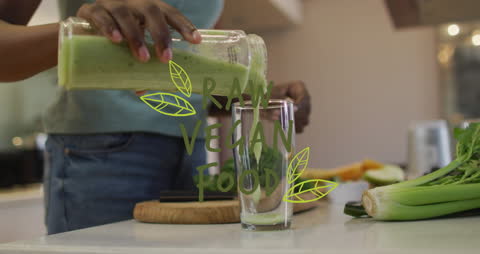 Raw Vegan Smoothie Preparation with Fresh Ingredients