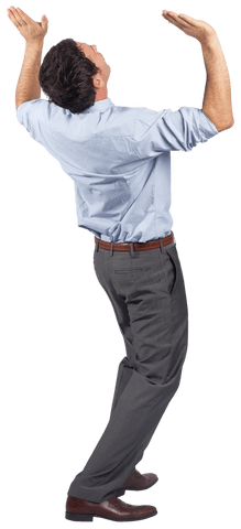 Businessman celebrating success transparent background