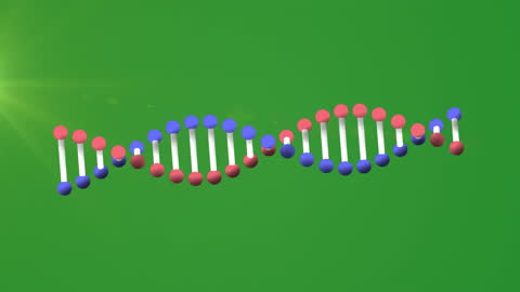 Animated DNA Strand Motion on Vibrant Green