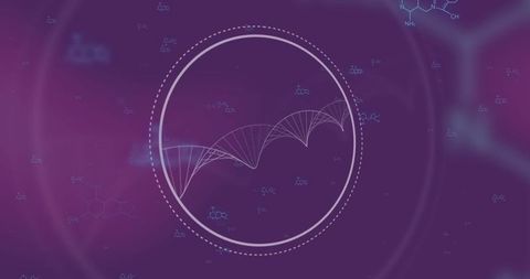 DNA Strand and Chemical Formula on Purple Digital Interface - Download Free Stock Images Pikwizard.com