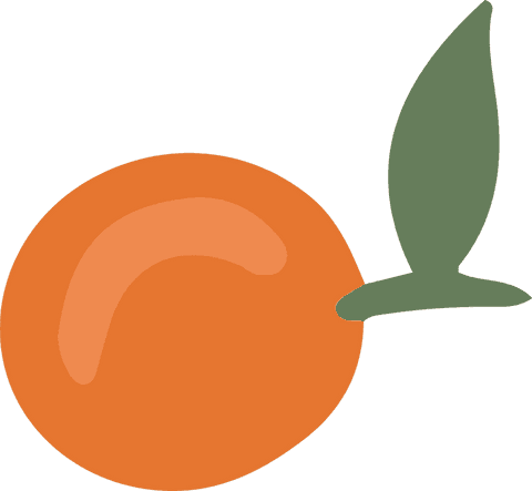 stylized orange with leaf on transparent background for organic themes - Download Free Stock Videos Pikwizard.com
