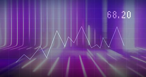 Abstract Digital Data Processing with Graphs Over Neon Purple Background - Download Free Stock Images Pikwizard.com