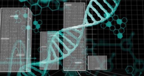 DNA Strands Merging with Binary Code - Download Free Stock Images Pikwizard.com