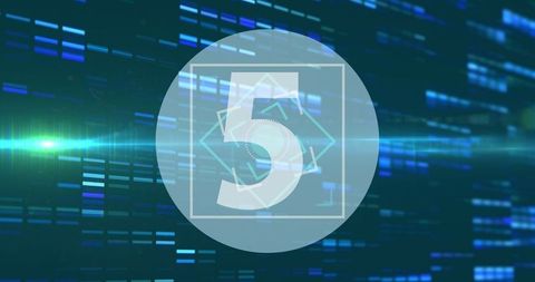 Futuristic digital countdown with technology background