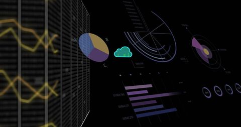 Network Data Charts with Cloud Computing Digital Interface - Download Free Stock Images Pikwizard.com