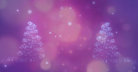 Snowfall over Glowing Christmas Trees in Festive Atmosphere - Download Free Stock Images Pikwizard.com