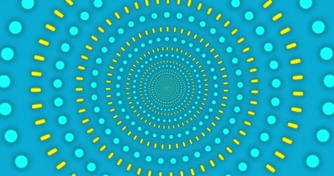 Abstract Blue and Yellow Geometric Circular Pattern
