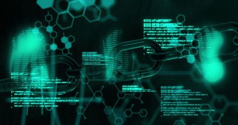 Digital Blockchain Link with Futuristic Technology Background