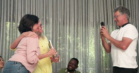 Smiling Therapy Group Celebrating Success Together