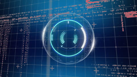 Futuristic Digital Interface with Data Scanning