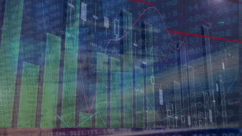 Futuristic Data Visualization with Digital Graphs and Charts