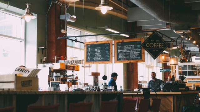 Cozy Urban Coffee Shop Interior with Baristas - Download Free Stock Images Pikwizard.com