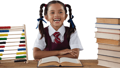 cheerful schoolgirl transparent background reading book study concept - Download Free Stock Videos Pikwizard.com