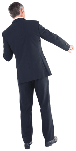 Rear View of Transparent Businessman Isolated on White