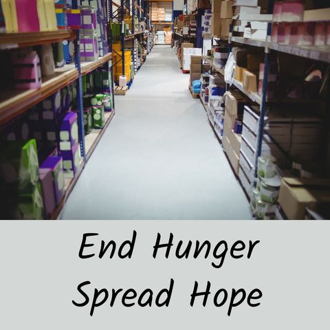 end hunger message on warehouse aisle perspective - Download Free Stock Templates Pikwizard.com