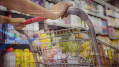 Conceptual Collage of Shopping Cart and Data Analytics