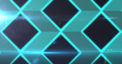 Futuristic Glowing Diamond Grid on Black Background