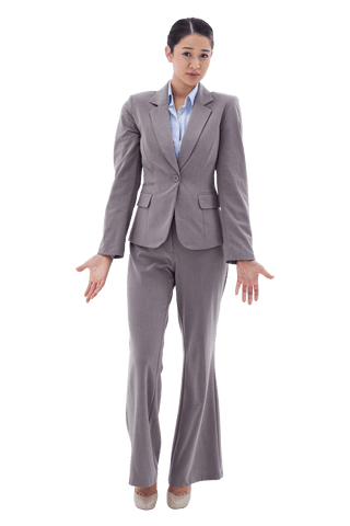 transparent confused businesswoman in suit shrugging - Download Free Stock Videos Pikwizard.com