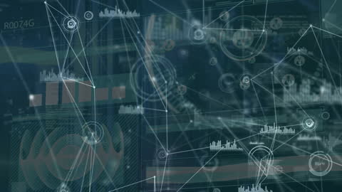 Abstract Technological Network with Data Processing Overlay