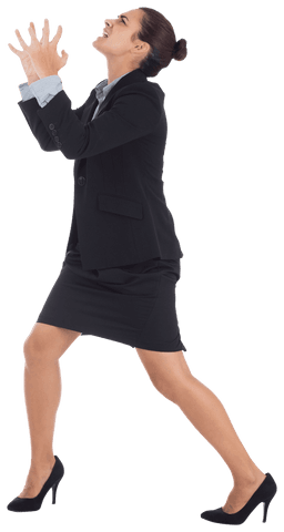 Angry Biracial Businesswoman on Transparent Background Dealing With Frustration