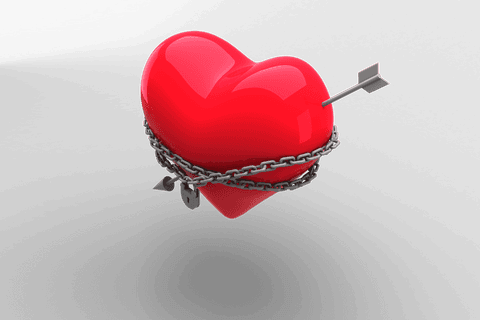 Shiny Heart Bound by Chains and Arrow on Transparent Background - Download Free Stock Videos Pikwizard.com