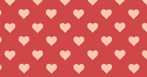 Seamless Red Background with Pale Pink Heart Pattern