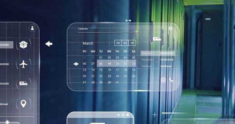 Futuristic Holographic Shipment Tracking in Data Center - Download Free Stock Images Pikwizard.com