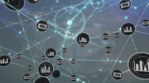 Animated Network of Digital Connections with Data Visualization