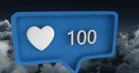 Social Media Like Notification Over Cloudy Sky Concept