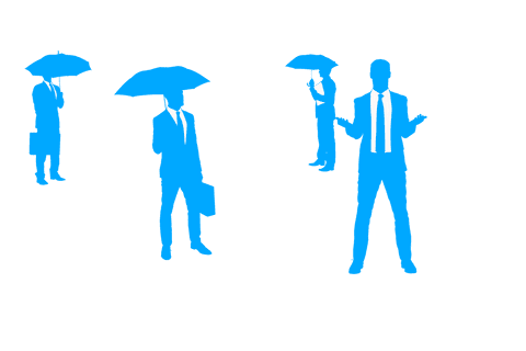 Transparent Blue Businessmen with Umbrellas Illustration - Download Free Stock Videos Pikwizard.com