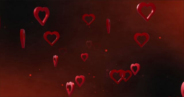 Floating Red Hearts on Dark Red Background, Romantic Valentine's Day Design - Download Free Stock Images Pikwizard.com