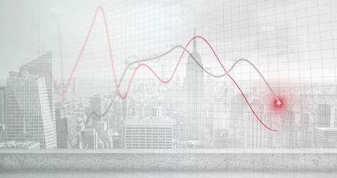 Digital Graphs Over Misty Urban Landscape