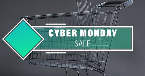 Cyber Monday Sale in Shopping Trolley Concept Design - Download Free Stock Images Pikwizard.com