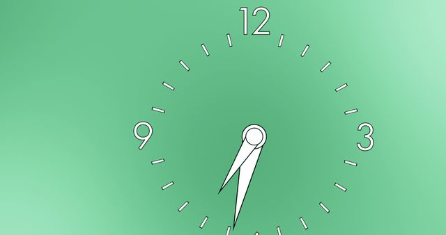 Minimalist Clock with Clean Green Gradient Background - Download Free Stock Images Pikwizard.com