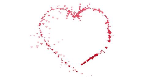 Trail of Red Hearts Forming Large Heart Outline - Download Free Stock Images Pikwizard.com
