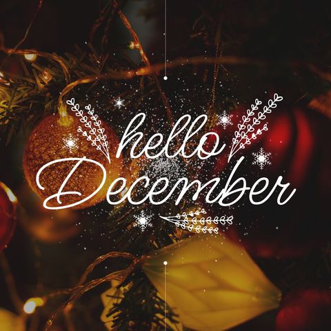 Hello December Noel Sparkles and Festive Seasons Wishes - Download Free Stock Templates Pikwizard.com