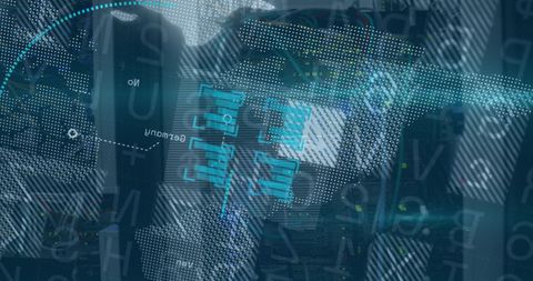 Financial data analysis interface with digital elements