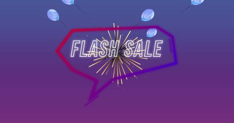 Flash Sale Promotional Banner with Neon and Fireworks - Download Free Stock Images Pikwizard.com