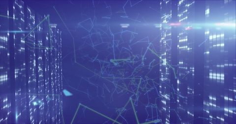 Digital Connections with Superimposed Grid Structure - Download Free Stock Images Pikwizard.com