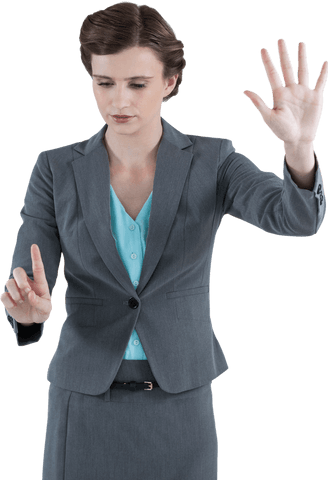 businesswoman navigating transparent virtual touch screen - Download Free Stock Videos Pikwizard.com