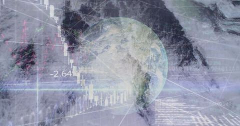 Global Economy and Environmental Synergy with Digital Graphs Overlay - Download Free Stock Images Pikwizard.com
